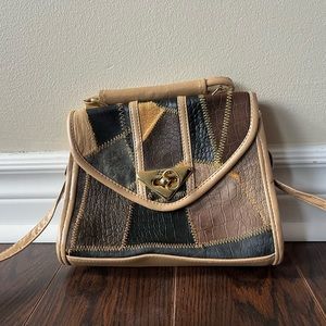 Brown Patchwork Purse.
